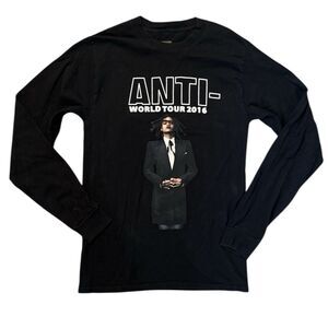 Rihanna Anti World Tour 2016 Long Sleeve Shirt Sz S Black Double Sided Unisex